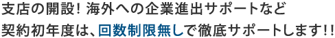 支店の開設！ 海外への企業進出サポートなど契約初年度は、回数制限無しで徹底サポートします！！